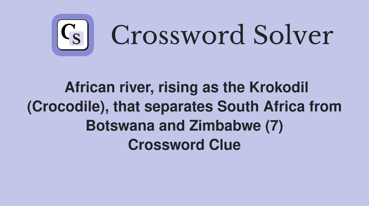 African river, rising as the Krokodil (Crocodile), that separates South